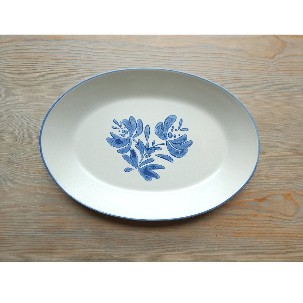 VTG Pfaltzgraff Yorktowne LG Serving Platter 16 Floral Nordic Farmhous Stoneware